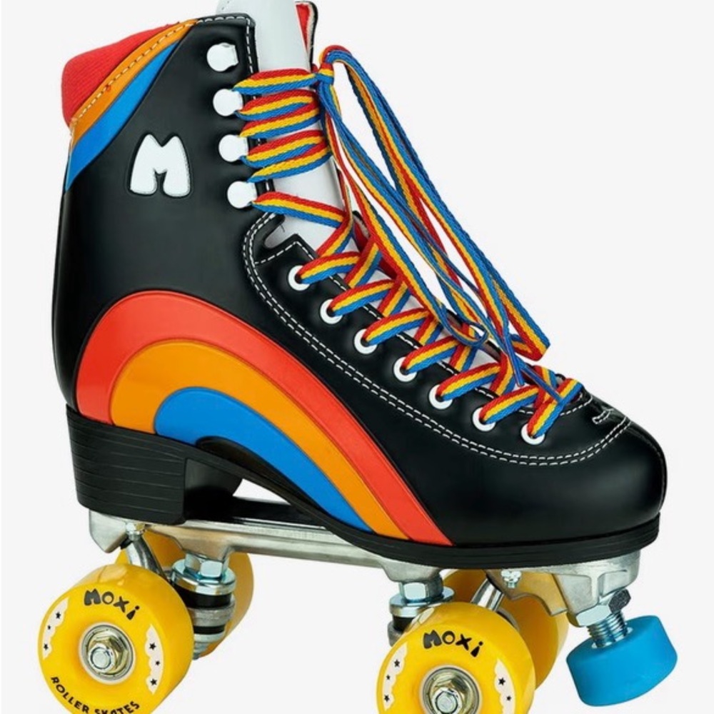 SOLD Moxi Rainbow Rider Roller Skates in Black Asphalt with pads